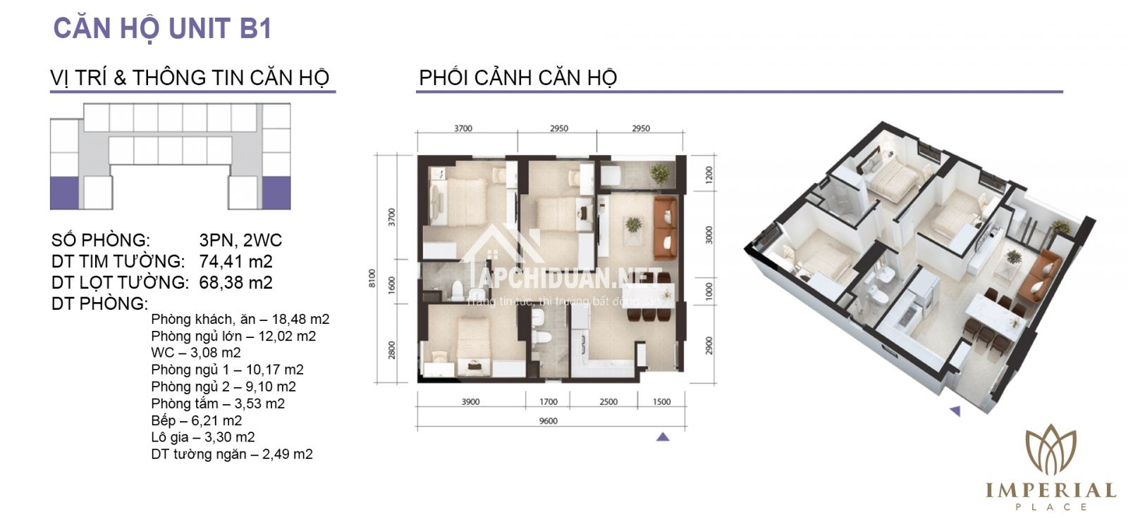 mặt bằng imperial place