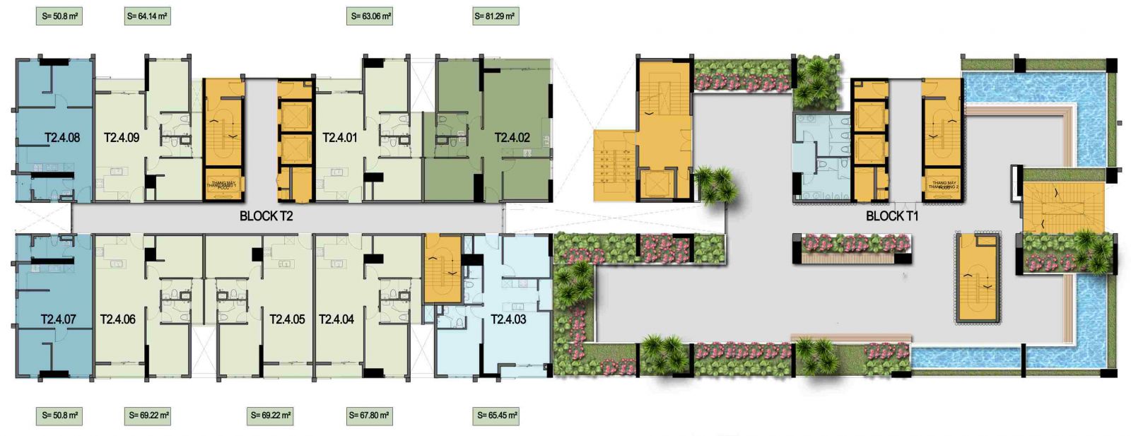 mặt bằng căn hộ calla garden