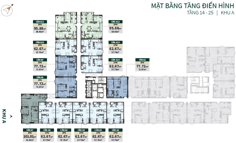 mặt bằng căn hộ la cosmo hoàng văn thụ