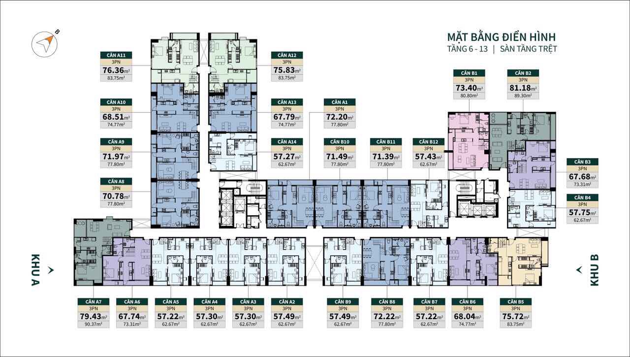 mặt bằng căn hộ lacosmo hoàng văn thụ