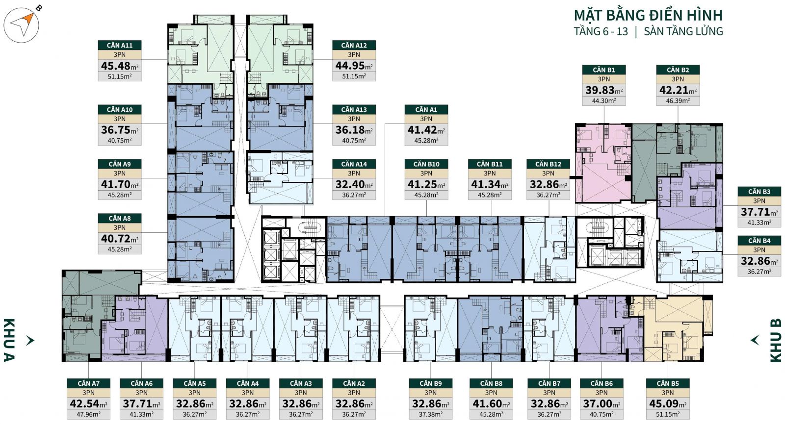 mặt bằng căn hộ la cosmo hoàng văn thụ