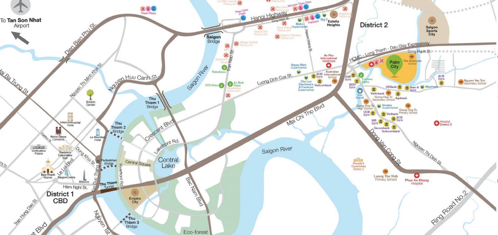 vị trí căn hộ palm garden