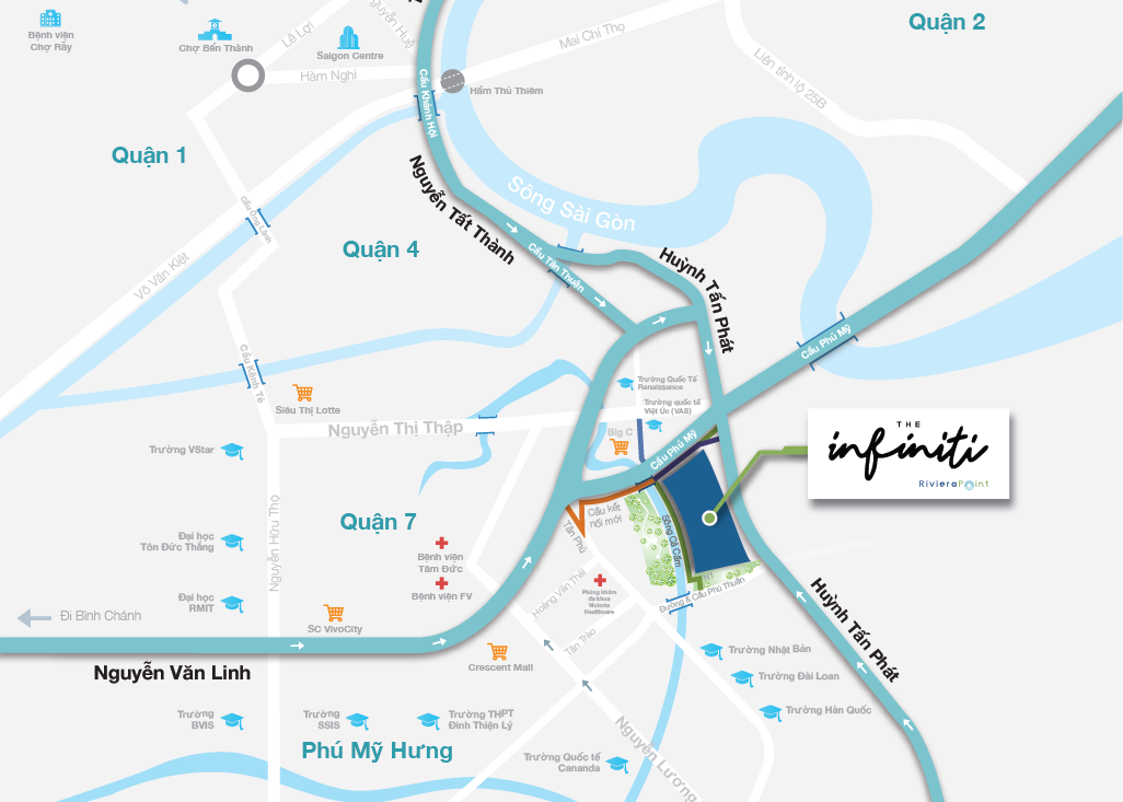 vị trí dự án căn hộ The infiniti Quận 7
